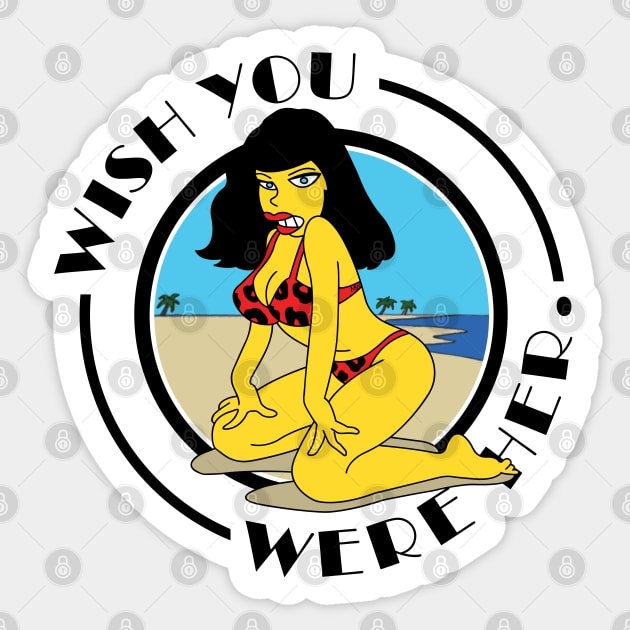 PT - Wish You Were Her - White Sticker by Rock Bottom